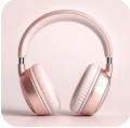 Rose-gold wireless headphones reference